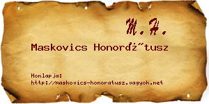 Maskovics Honorátusz névjegykártya